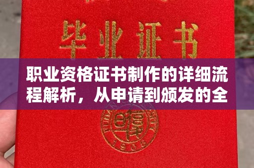 惠安职业资格证书制作的详细流程解析，从申请到颁发的全方位指南
