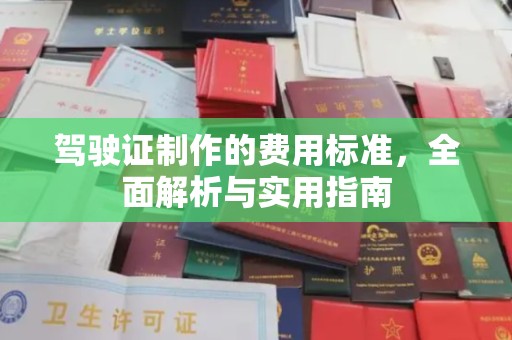 惠安驾驶证制作的费用标准，全面解析与实用指南