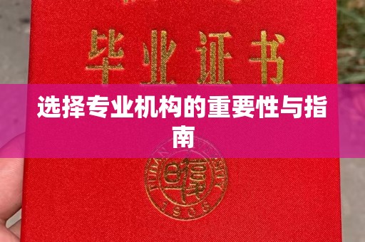 惠安选择专业机构的重要性与指南